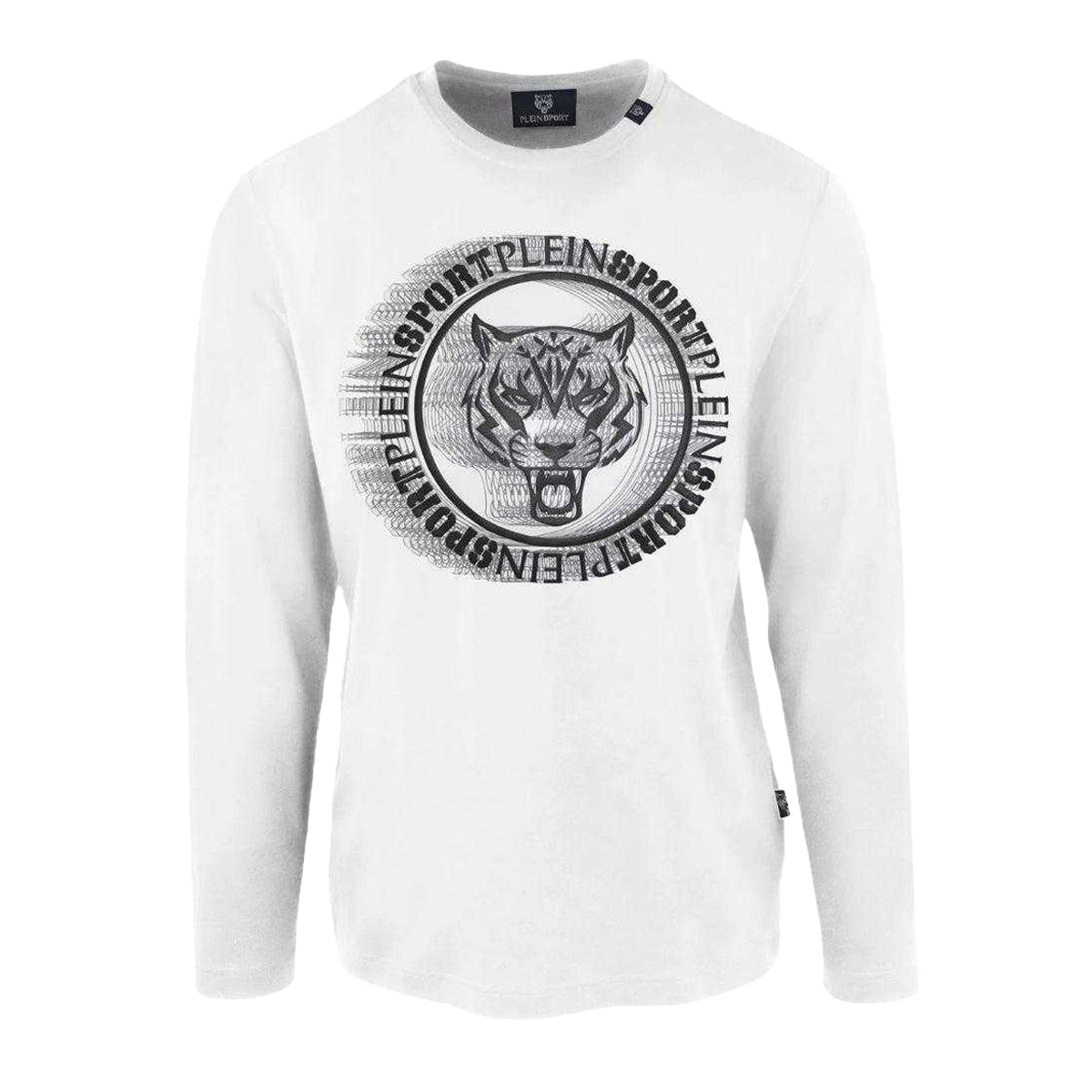 White - Front - Plein Sport Mens Scribble Logo Long-Sleeved T-Shirt