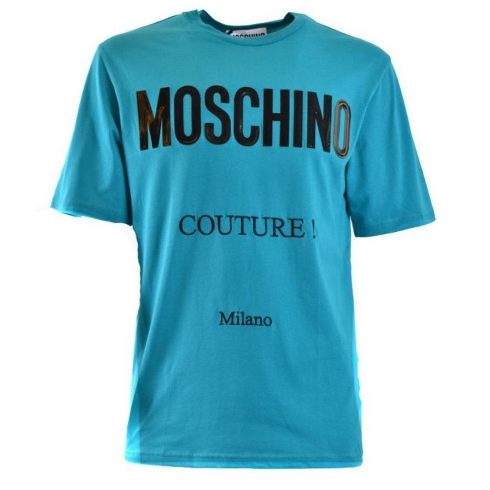 Teal - Front - Moschino Mens Couture Gloss Logo T-Shirt