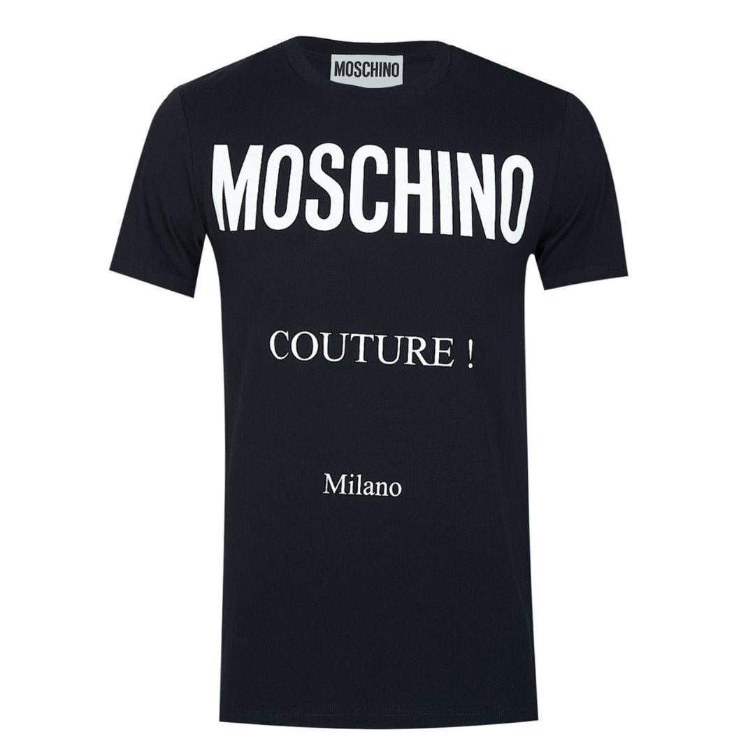 Black - Front - Moschino Mens Couture Milano T-Shirt