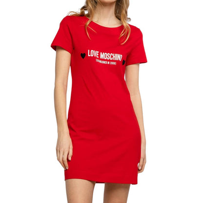 Red - Lifestyle - Love Moschino Womens-Ladies Logo T-Shirt Dress