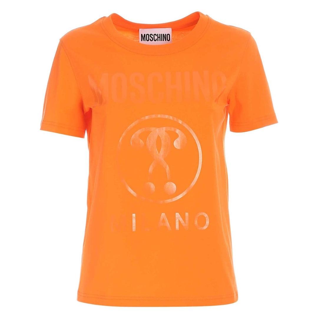 Orange - Front - Moschino Mens Question Mark Logo T-Shirt
