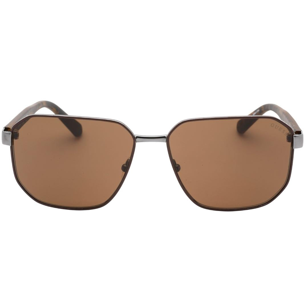 Grey-Brown - Front - Guess Mens Matte Sunglasses