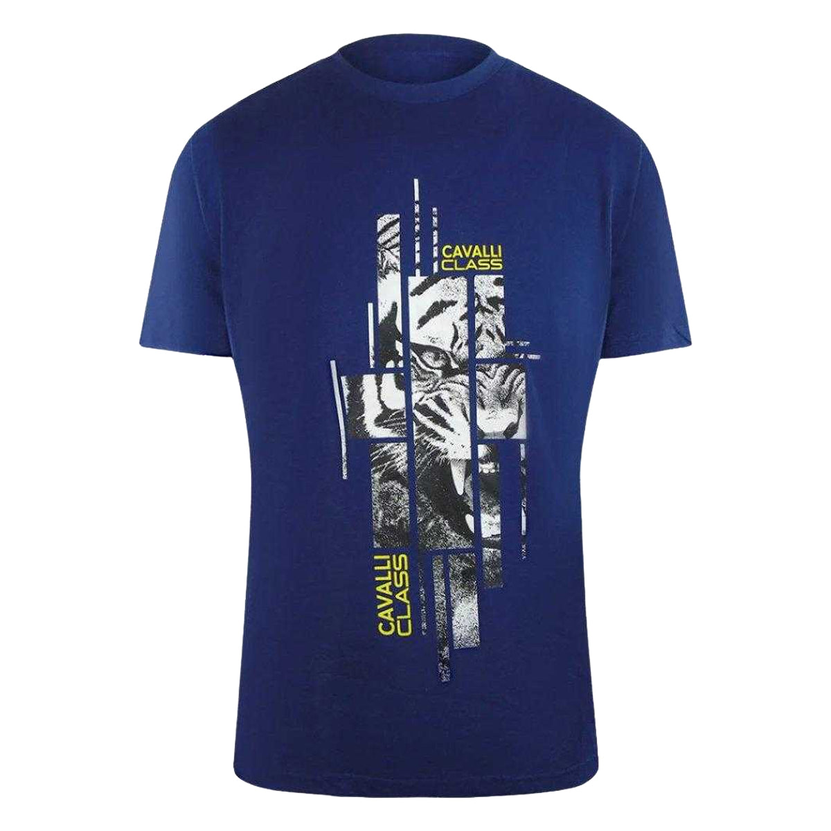 Blue - Front - Cavalli Class Mens Abstract Logo T-Shirt