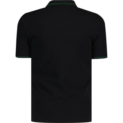 Black - Lifestyle - Fred Perry Mens Double Tipped Collar Polo Shirt
