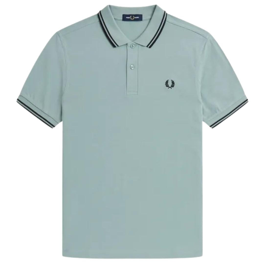 Light Blue - Front - Fred Perry Mens Double Tipped Collar Polo Shirt
