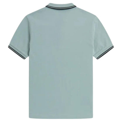 Light Blue - Back - Fred Perry Mens Double Tipped Collar Polo Shirt
