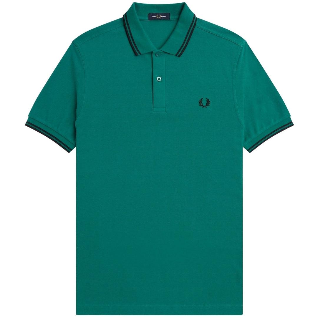 Mint Green - Front - Fred Perry Mens Double Tipped Collar Polo Shirt