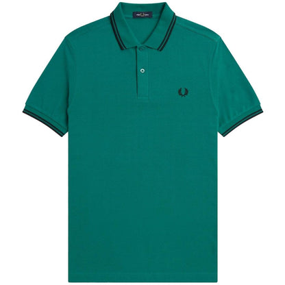 Mint Green - Front - Fred Perry Mens Double Tipped Collar Polo Shirt