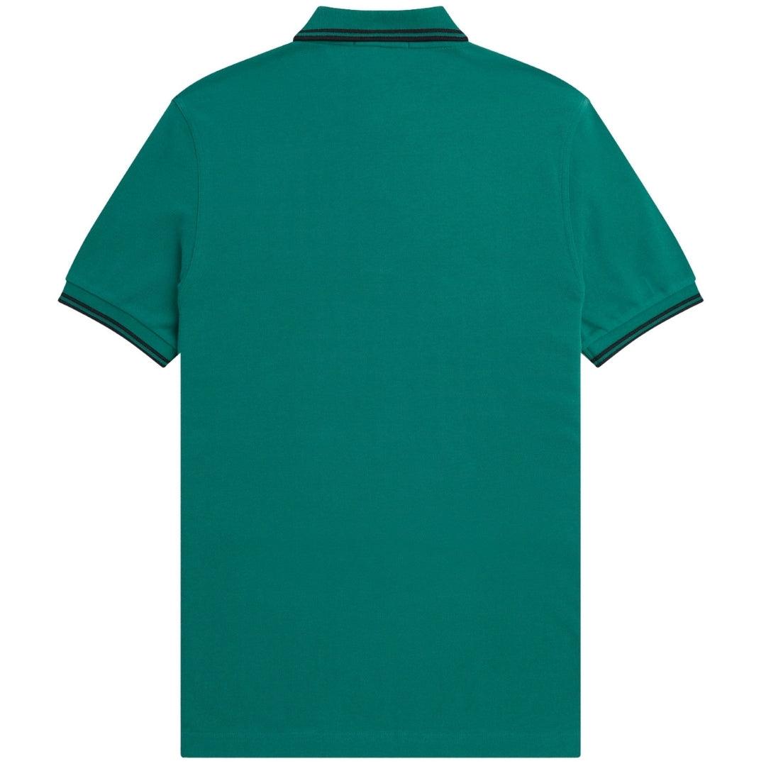 Mint Green - Back - Fred Perry Mens Double Tipped Collar Polo Shirt