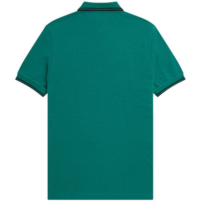 Mint Green - Back - Fred Perry Mens Double Tipped Collar Polo Shirt