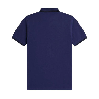French Navy - Back - Fred Perry Mens Double Tipped Collar Polo Shirt