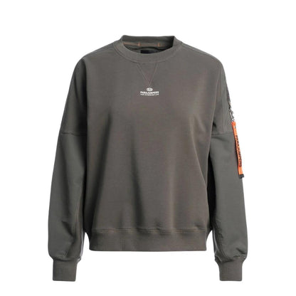 Dark Mud Grey-Dark Mud Grey - Back - Parajumpers Womens-Ladies New Lety Sweatshirt