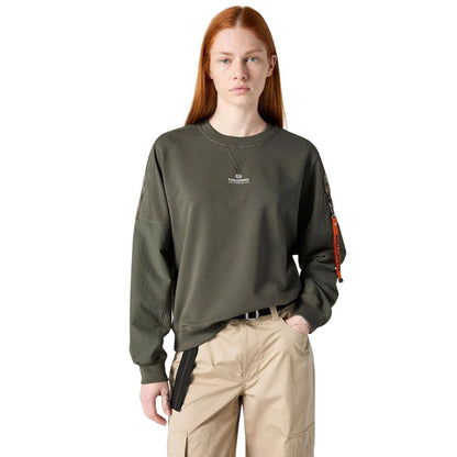 Dark Mud Grey-Dark Mud Grey - Front - Parajumpers Womens-Ladies New Lety Sweatshirt