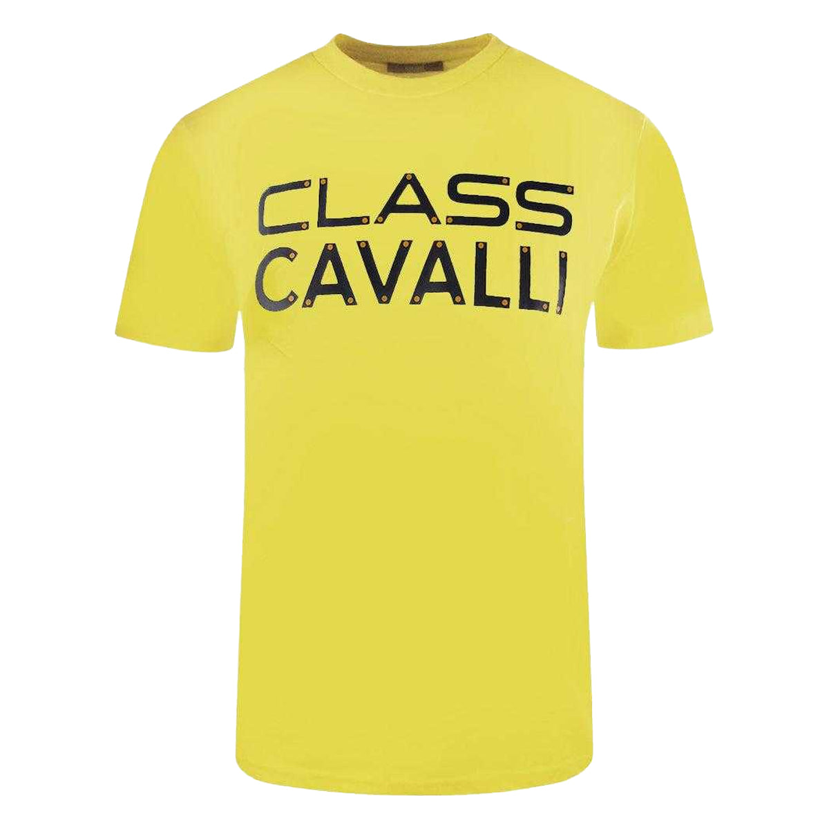 Yellow - Front - Cavalli Class Mens Bolt Logo T-Shirt