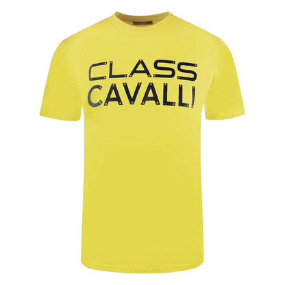 Yellow - Front - Cavalli Class Mens Bolt Logo T-Shirt