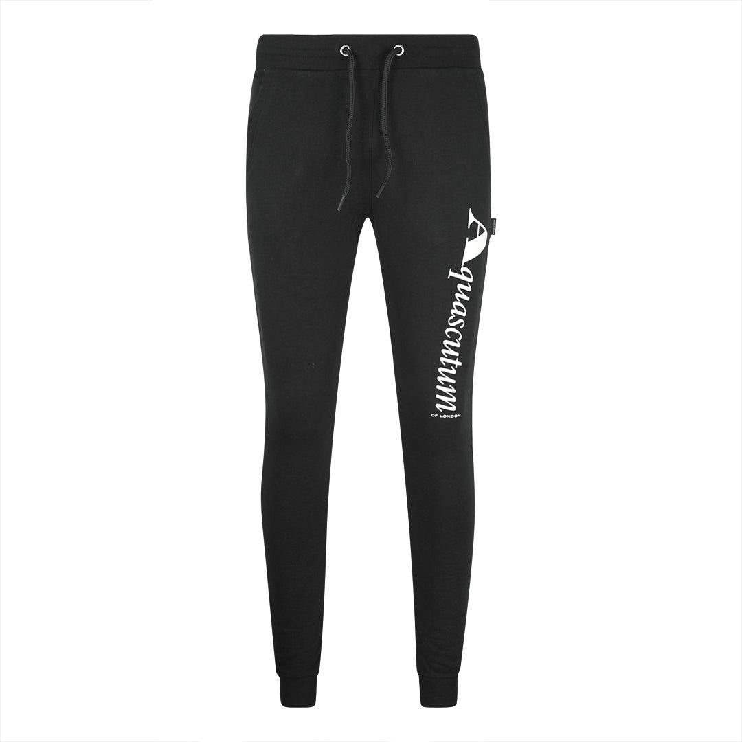 Black - Front - Aquascutum Unisex Adult Logo Sweatpants