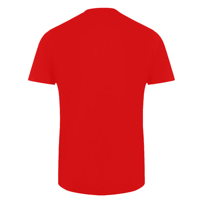 Red - Back - Cavalli Class Mens Tiger Circle T-Shirt