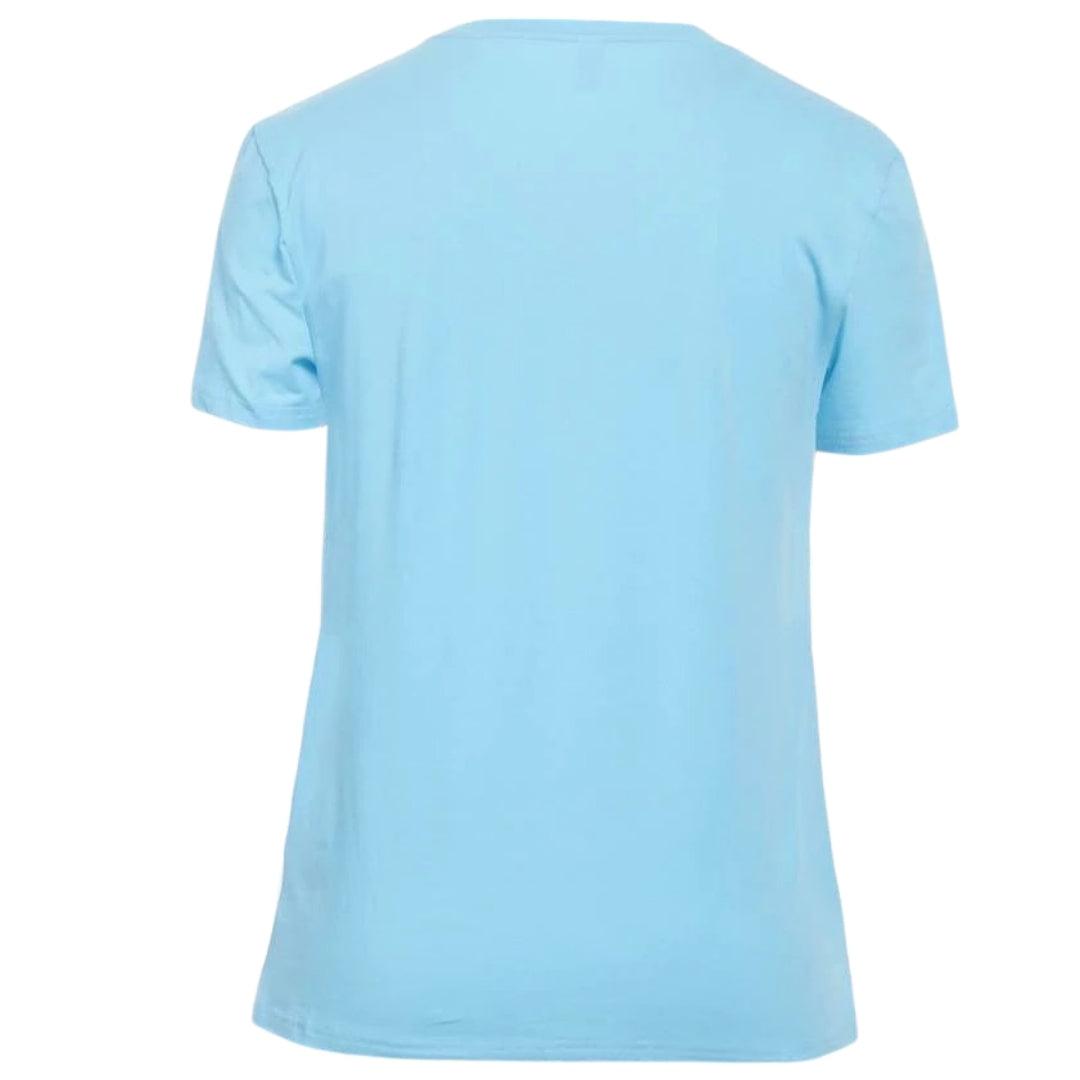 Light Blue - Side - Moschino Mens Plain Logo T-Shirt
