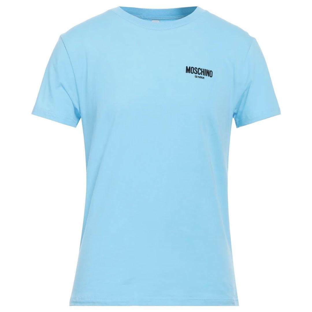 Light Blue - Lifestyle - Moschino Mens Plain Logo T-Shirt