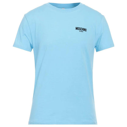 Light Blue - Lifestyle - Moschino Mens Plain Logo T-Shirt