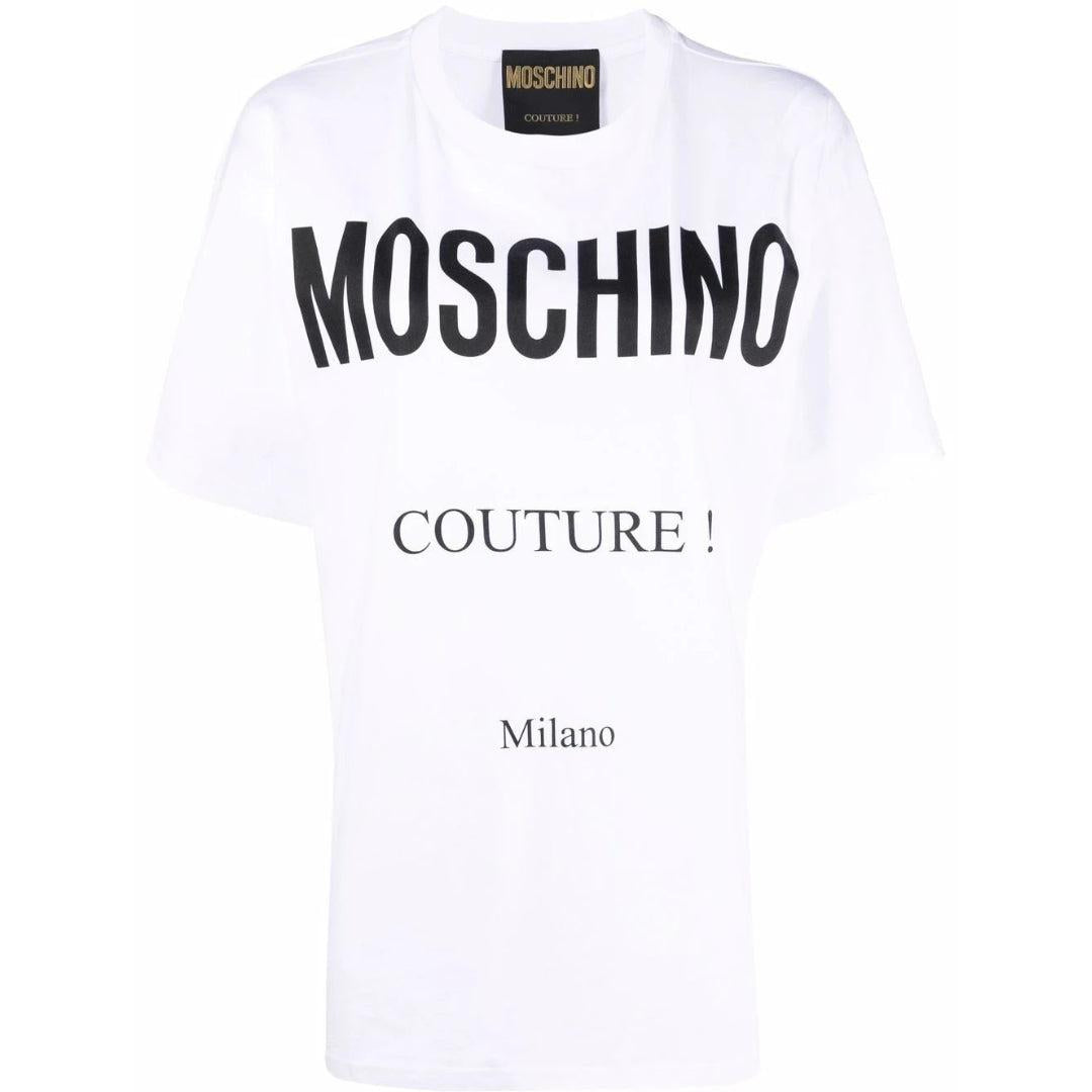 White - Front - Moschino Mens Couture Milano T-Shirt