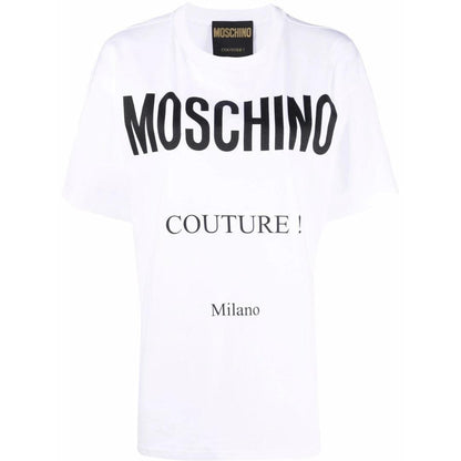 White - Front - Moschino Mens Couture Milano T-Shirt