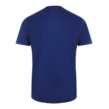 Blue - Back - Cavalli Class Mens Leopard Logo T-Shirt