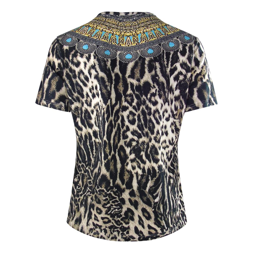 Black-Brown - Back - Inoa Womens-Ladies Siberia 1927 Animal Print T-Shirt
