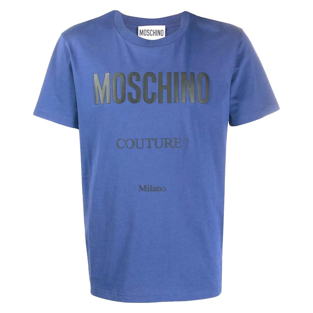 Blue - Front - Moschino Mens Couture Milano T-Shirt