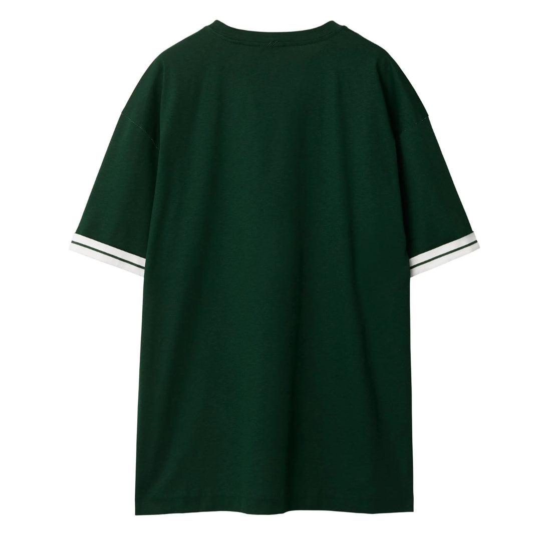 Dark Green - Back - Burberry Unisex Adult Stripe T-Shirt