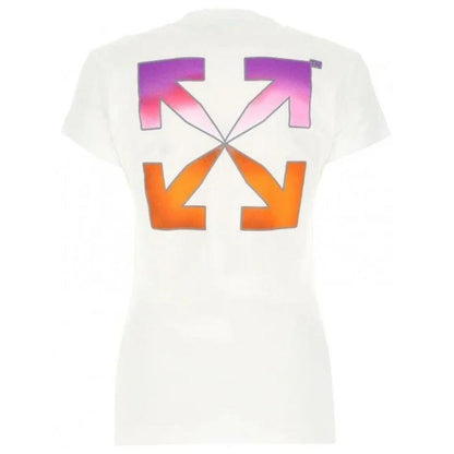 White - Back - Off White Unisex Adult Gradient Logo Slim T-Shirt