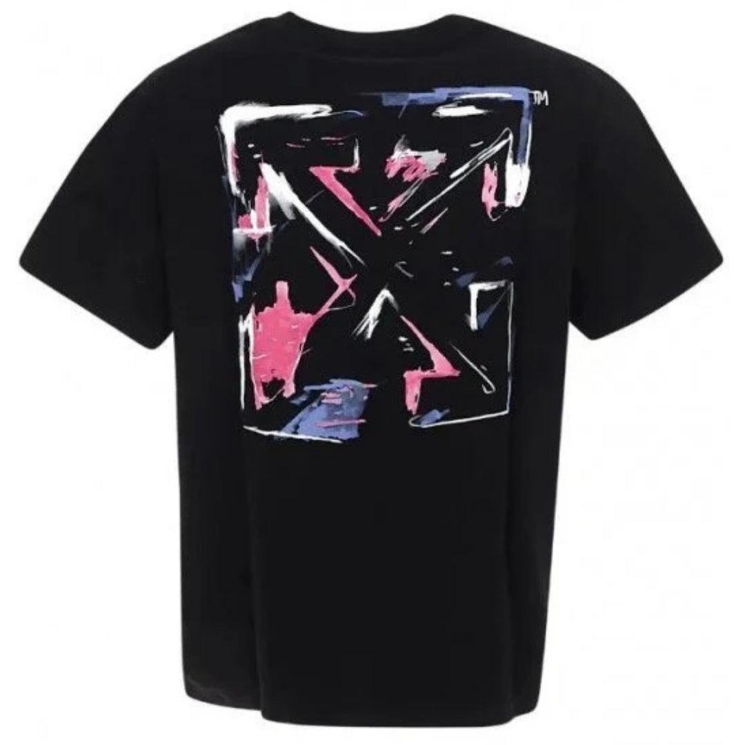 Black - Back - Off-White Unisex Adult Arrow Casual T-Shirt