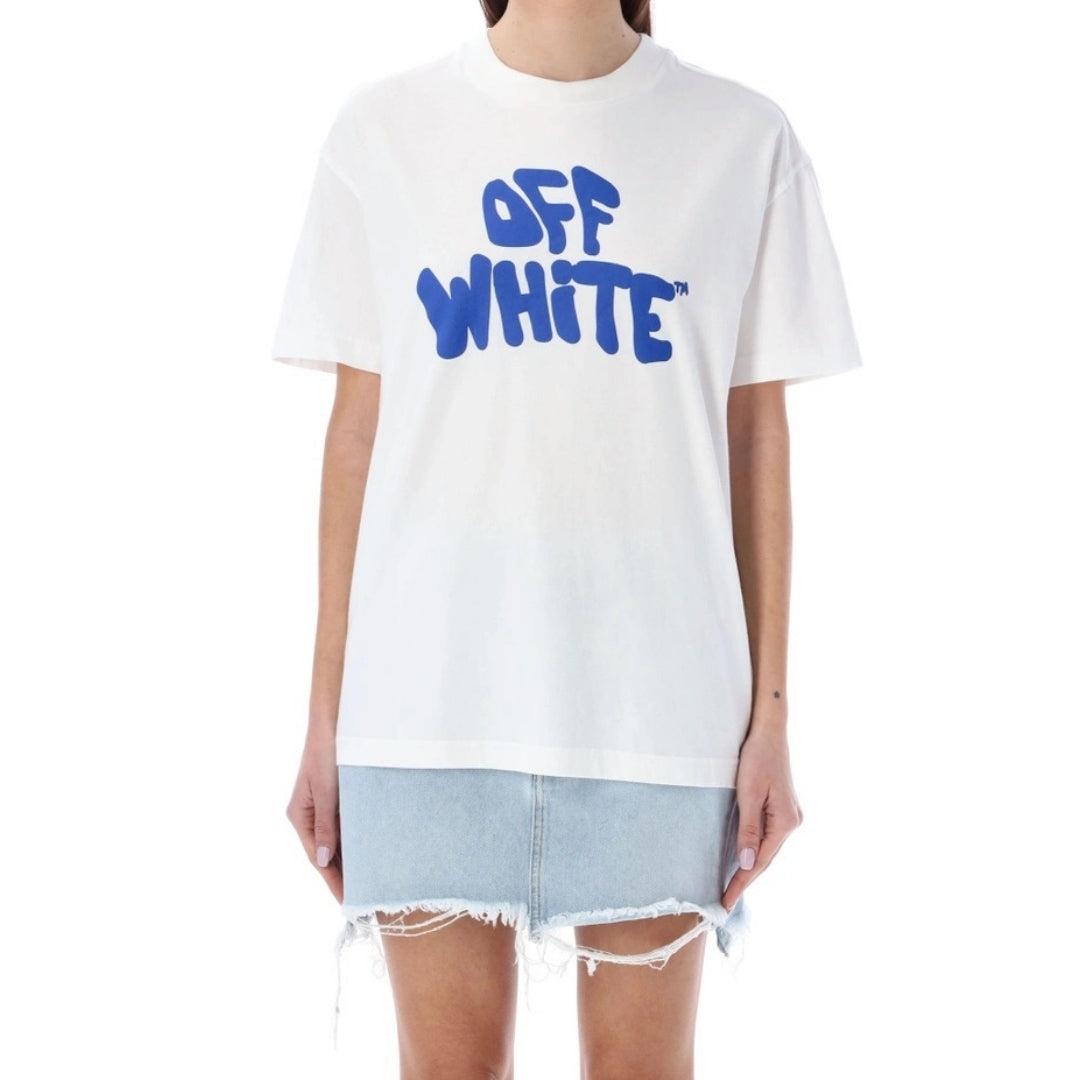 White - Back - Off-White Unisex Adult 70s Logo Casual T-Shirt