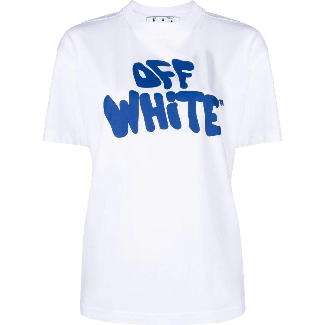 White - Front - Off-White Unisex Adult 70s Logo Casual T-Shirt