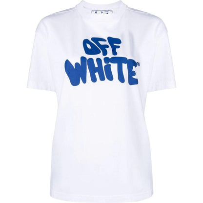 White - Front - Off-White Unisex Adult 70s Logo Casual T-Shirt