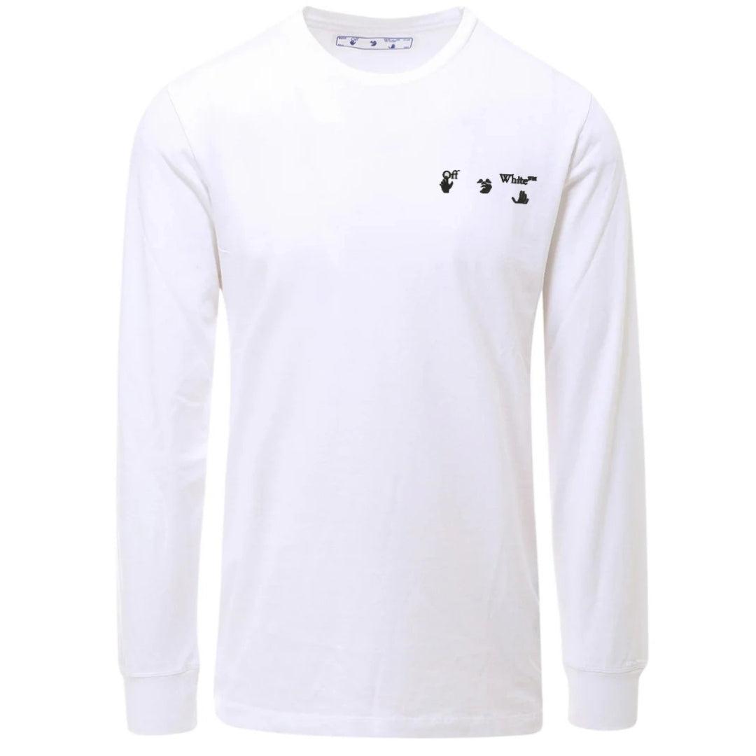 White - Front - Off White Mens Logo Long-Sleeved T-Shirt