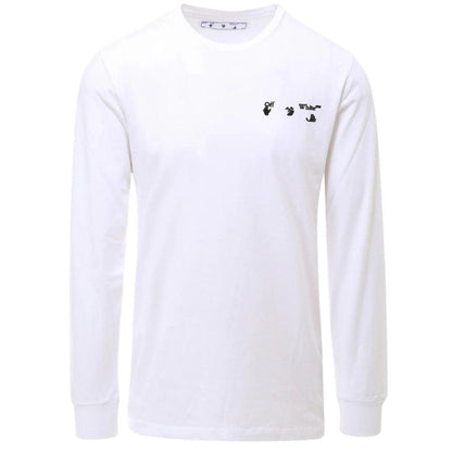 White - Front - Off White Mens Logo Long-Sleeved T-Shirt