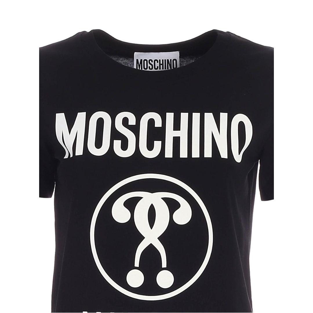 Black - Side - Moschino Mens Double Question Mark T-Shirt