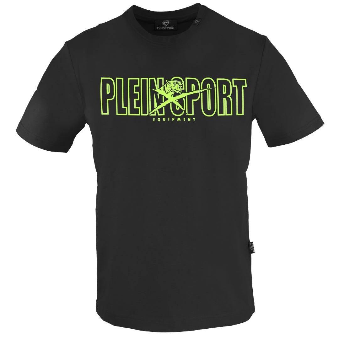 Black - Front - Plein Sport Mens Large Logo T-Shirt