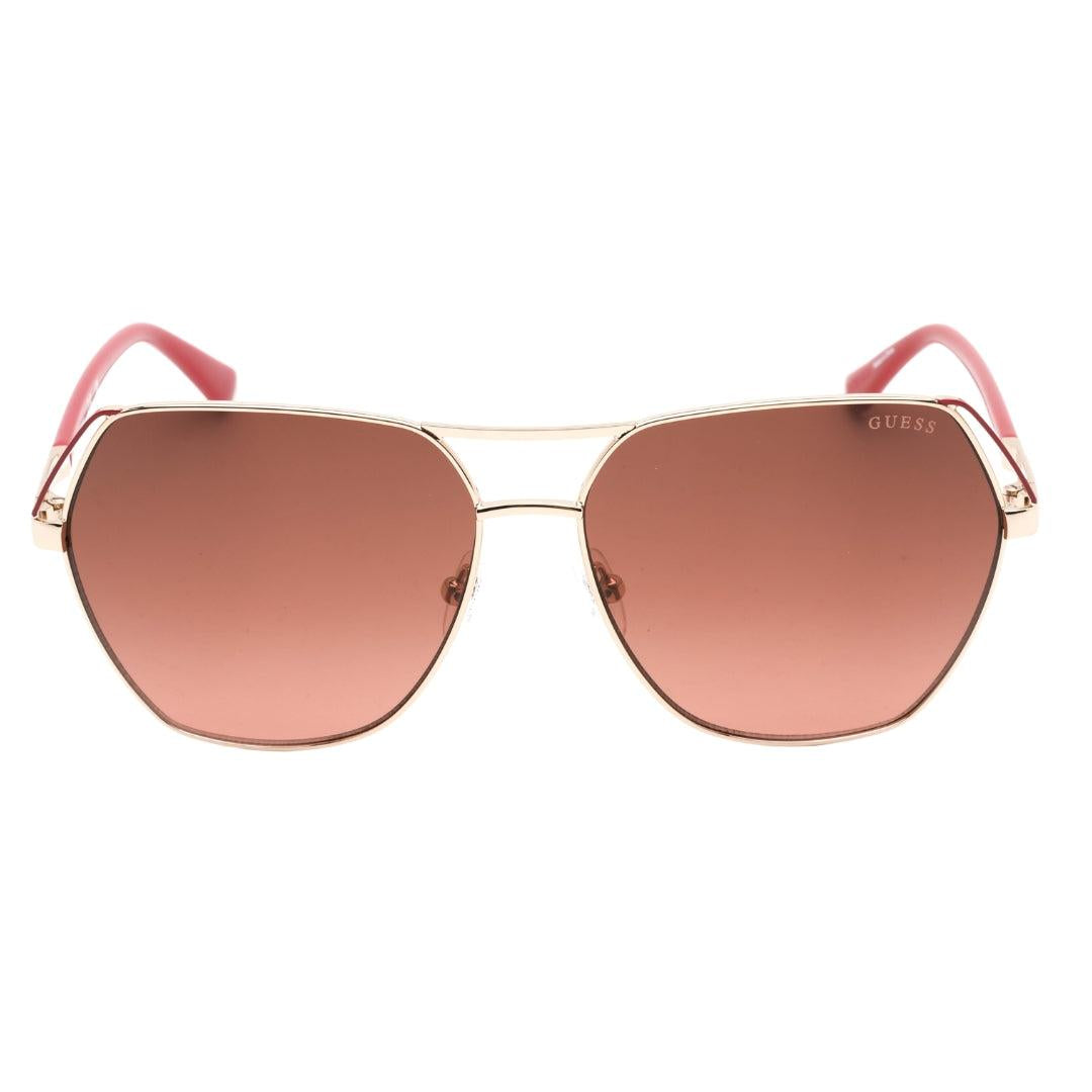 Brown-Gold - Back - Guess Womens-Ladies Gradient Sunglasses