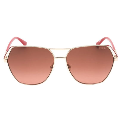 Brown-Gold - Back - Guess Womens-Ladies Gradient Sunglasses