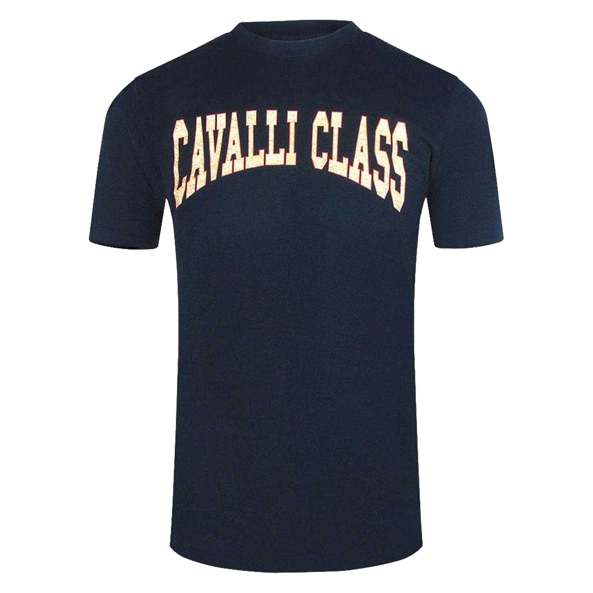 Navy Blue - Front - Cavalli Class Mens Varsity Logo T-Shirt