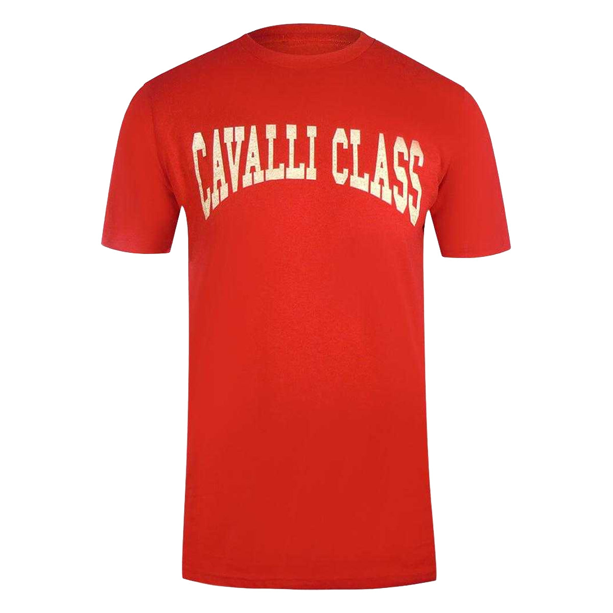 Red - Front - Cavalli Class Mens Varsity Logo T-Shirt
