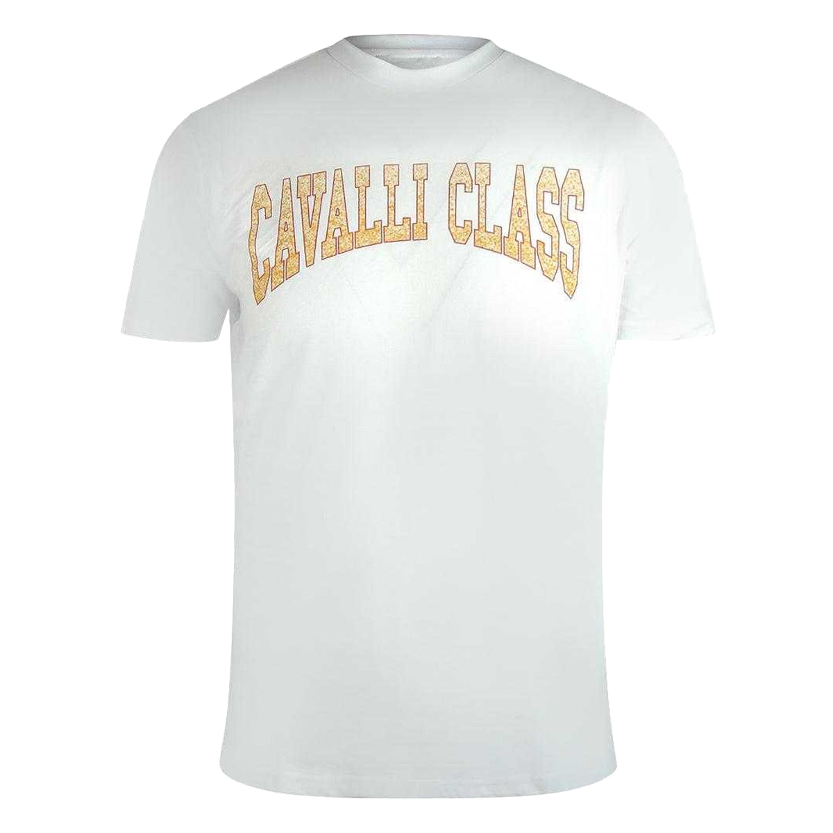 White - Front - Cavalli Class Mens Varsity Logo T-Shirt