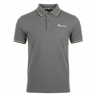 Grey - Front - Aquascutum Mens Tipped Polo Shirt