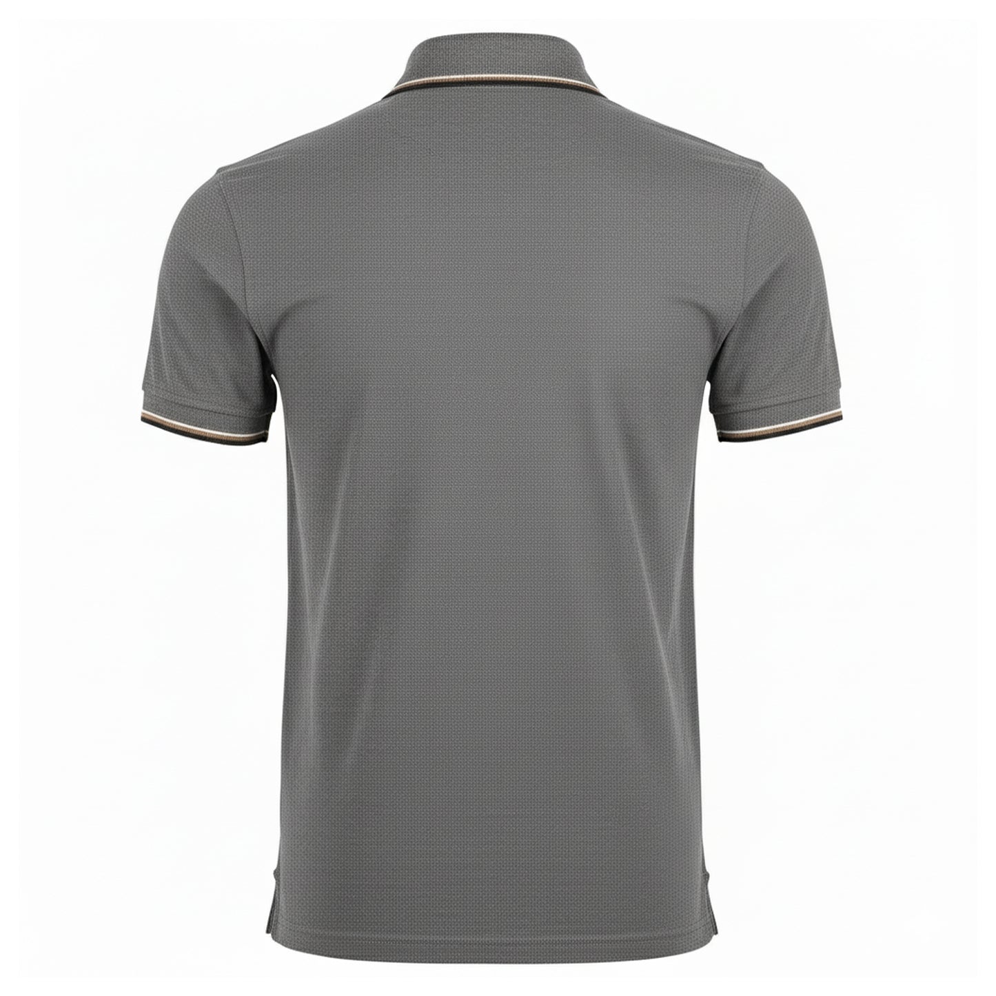 Grey - Back - Aquascutum Mens Tipped Polo Shirt