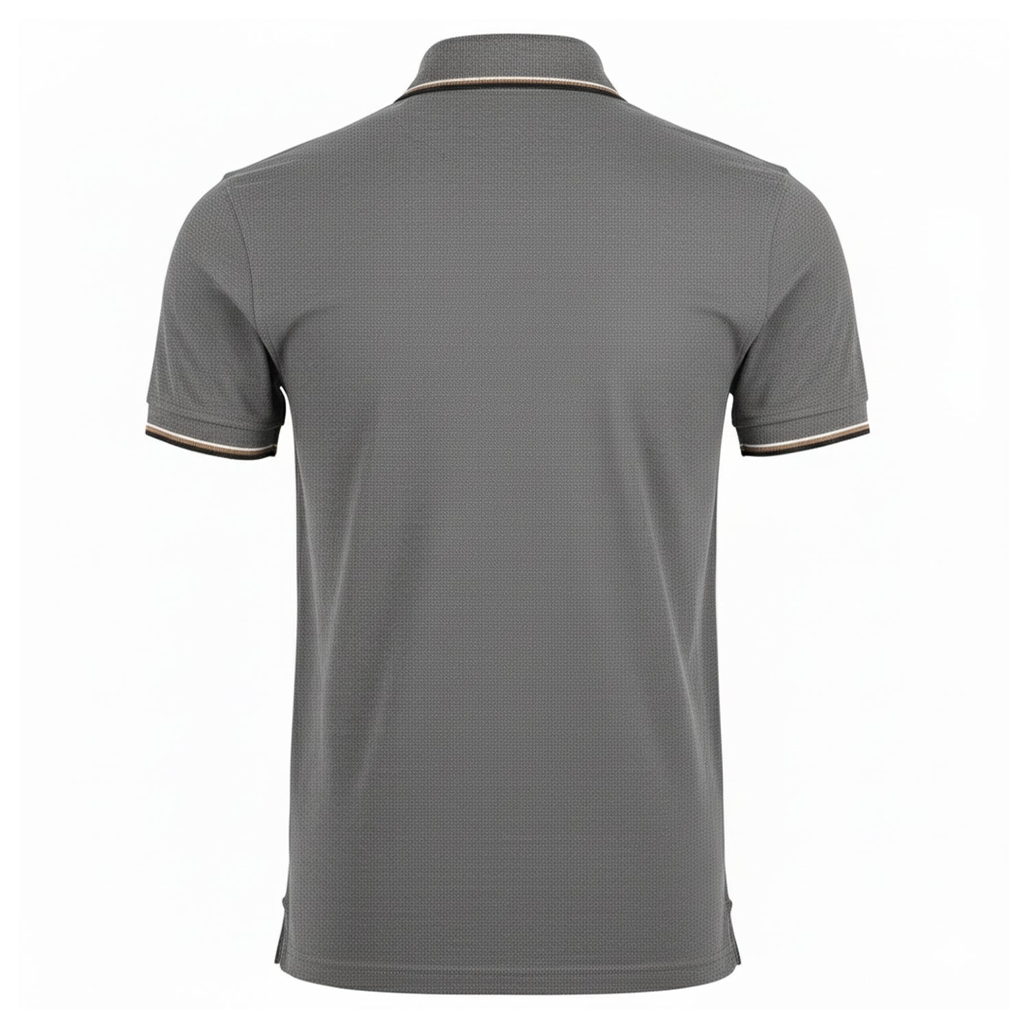 Grey - Back - Aquascutum Mens Tipped Polo Shirt
