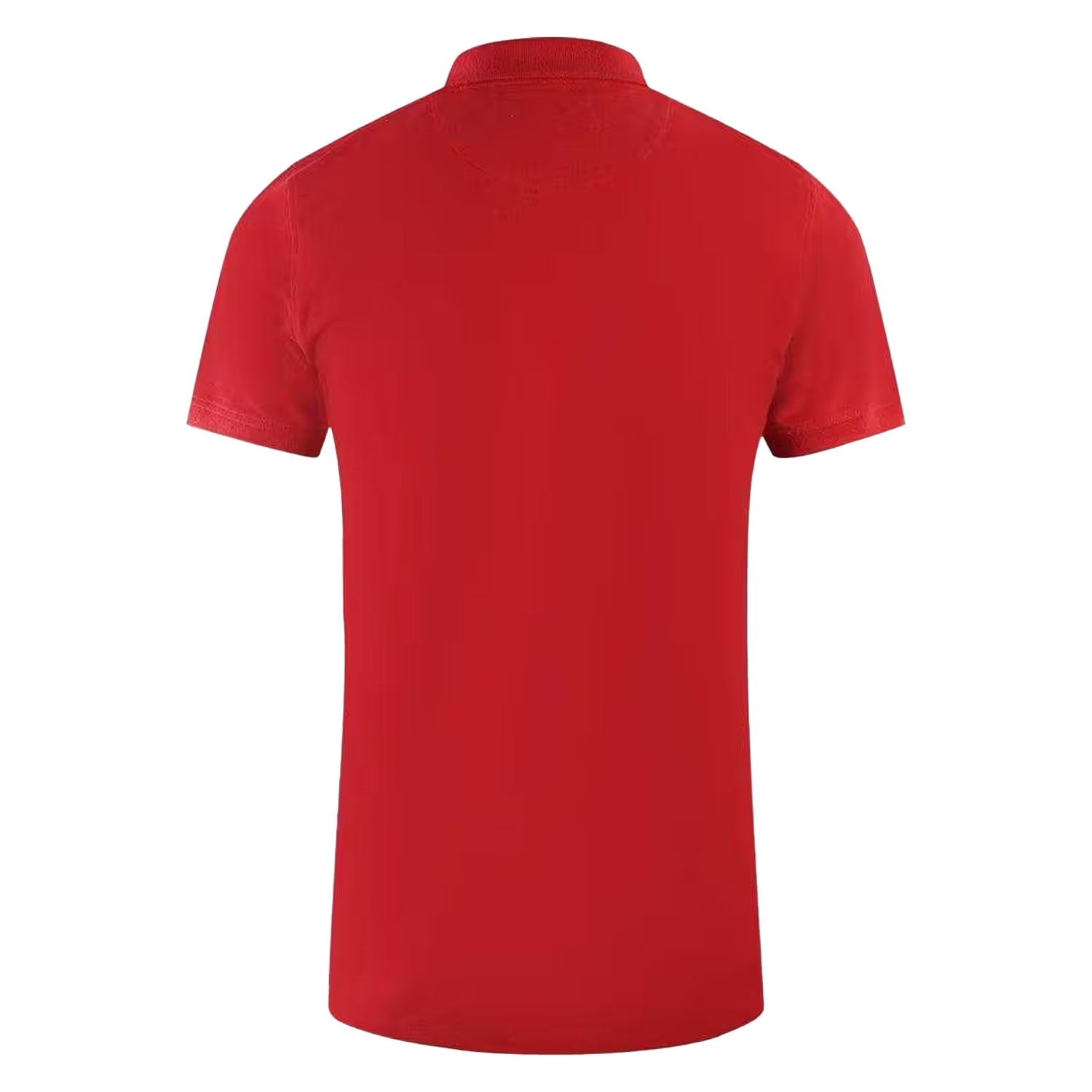 Red - Back - Aquascutum Mens Branded Collar Polo Shirt