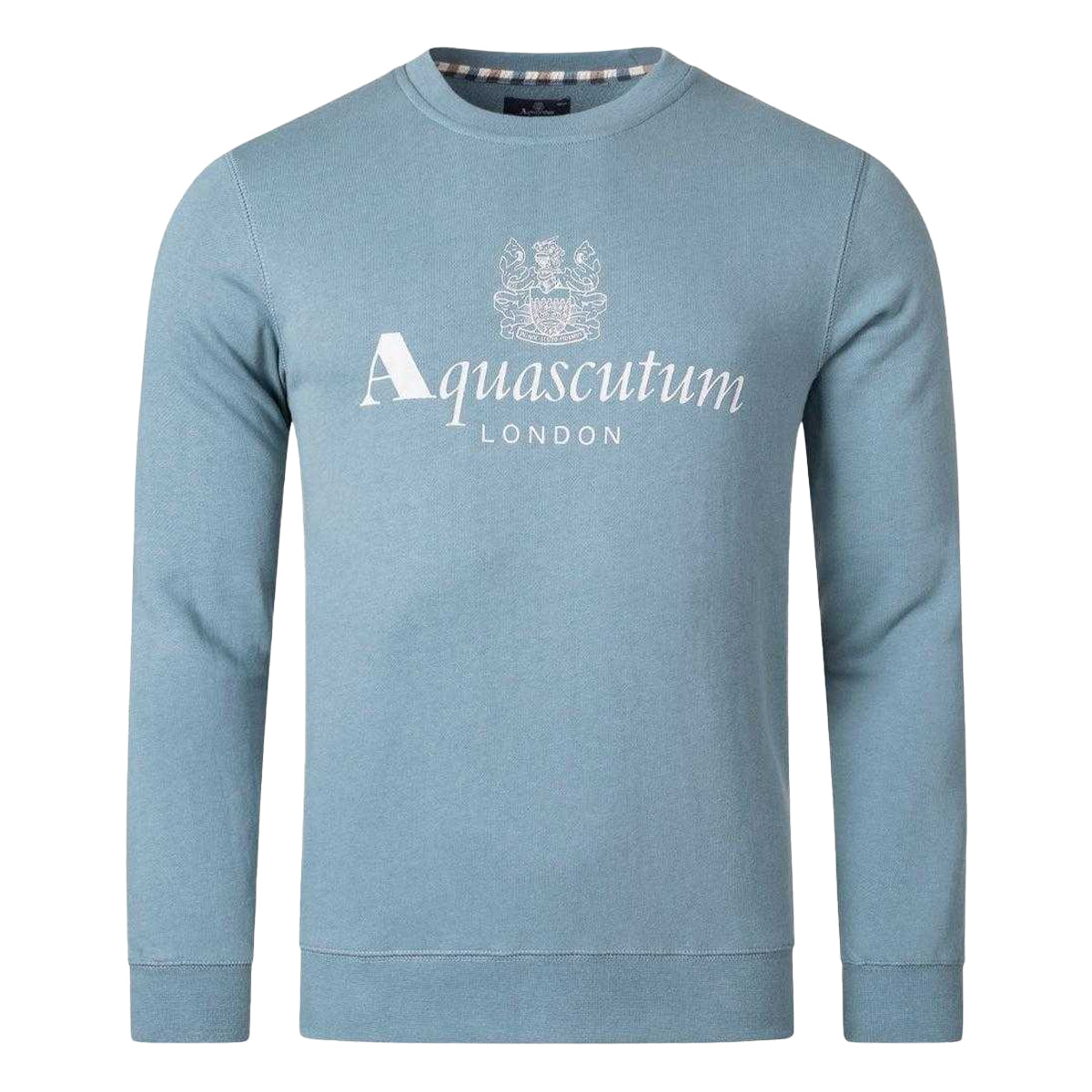 Blue - Front - Aquascutum Mens Big Logo Active Sweatshirt