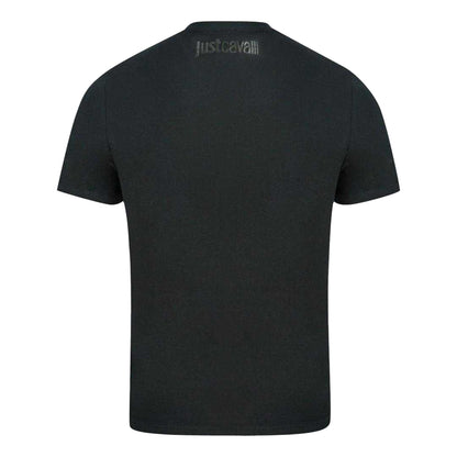 Black - Back - Just Cavalli Mens Faded Logo T-Shirt